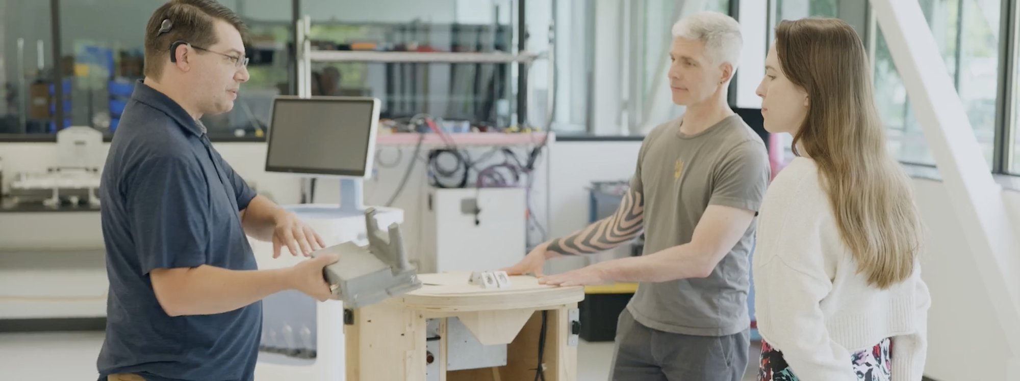 Team reviewing a prototype during a research session